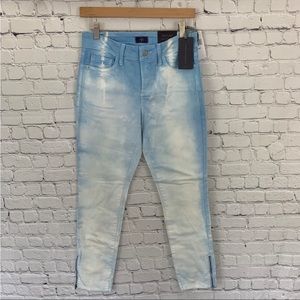 Women’s 2 NYDJ Kimora Stripe Stellar Blue Tie Dye Ankle Zip Jeans NWT